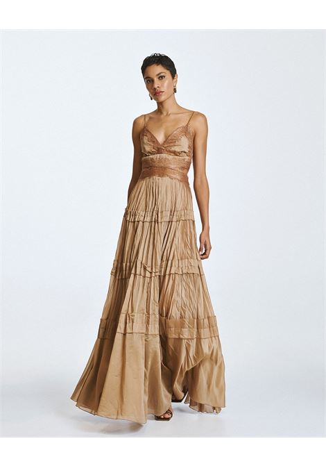 Maxi vestito ritagliato con pizzo ACCESS fashion | 63-3302-125BEIGE